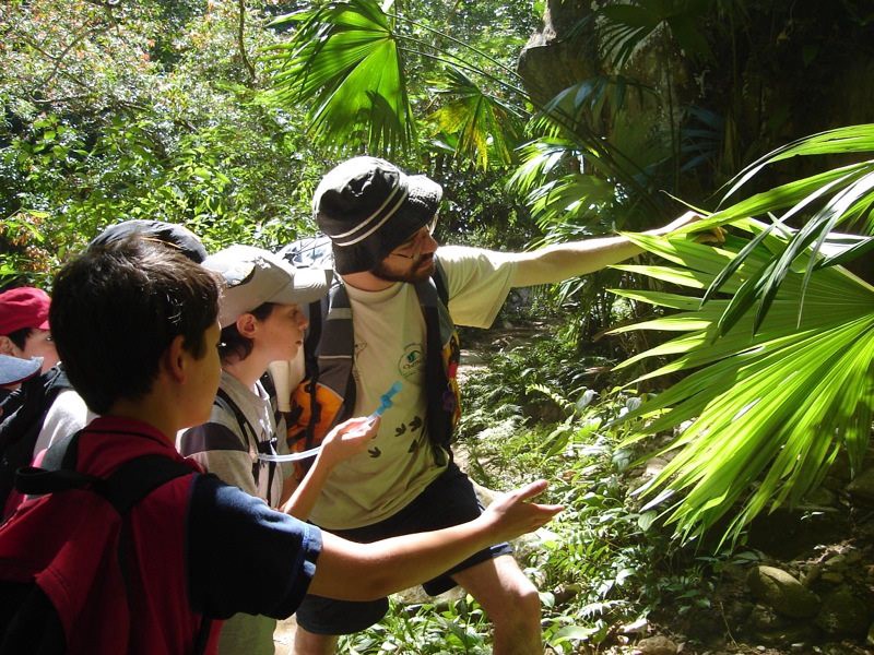 Luis Camargo in one of his programmes in nature with young people. 